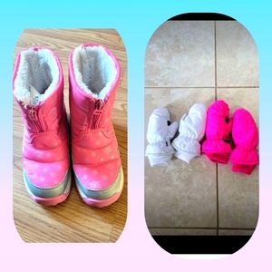 ❤️ Little Girls Snow Boots Size 13 💙